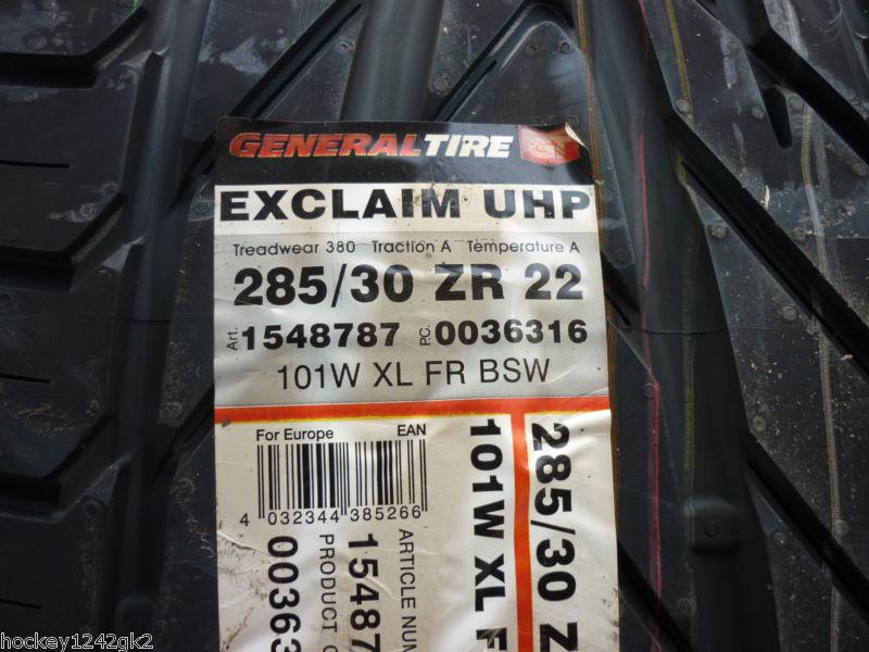 2 new 285 30 22 general exclaim uhp tires