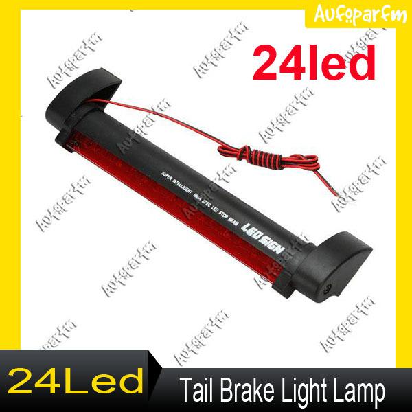 Car red 24 led 12v universal third brake light bar tail lamp blub self adhesive