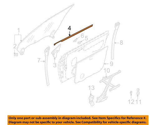 Subaru oem 93-95 impreza front door-belt weather strip left 62301fa010