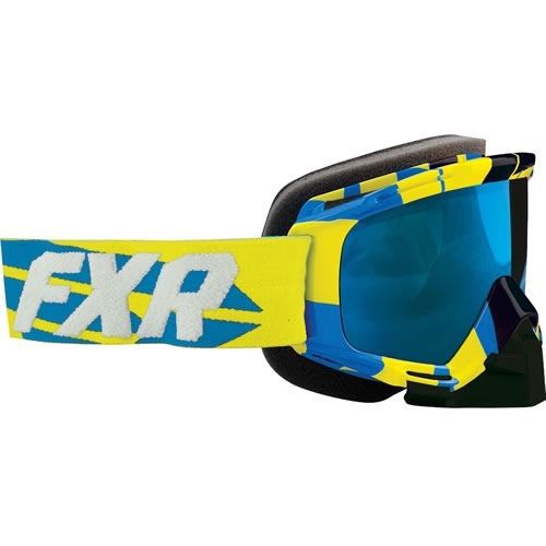 Fxr mission snowmobile atv goggles - blue / hi vis - one size -new