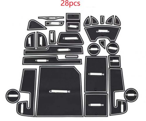 Non-slip interior door pocket mat cup mat for 2014 2015 jeep cherokee white