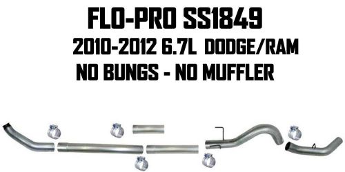 Flo pro 4&#034; stainless turbo back exhaust 10-12 dodge diesel ss1849