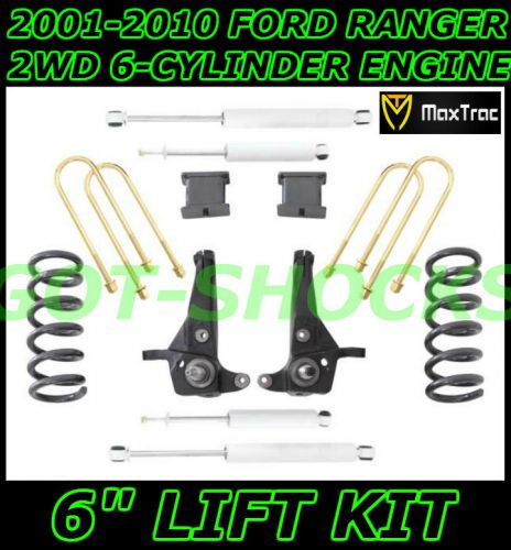 01-10 ford ranger 2wd 6-cylinder engine 6&#034; lift kit - maxtrac suspension