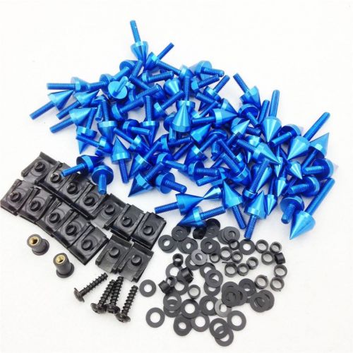 Universal spike fairing bolt kit sportbike pack for yama yzf r1 r6 r6s blue