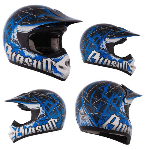 Mx helmet ckx pursuit ii tx-218 adult xsmall blue atv offroad dirt bike dot