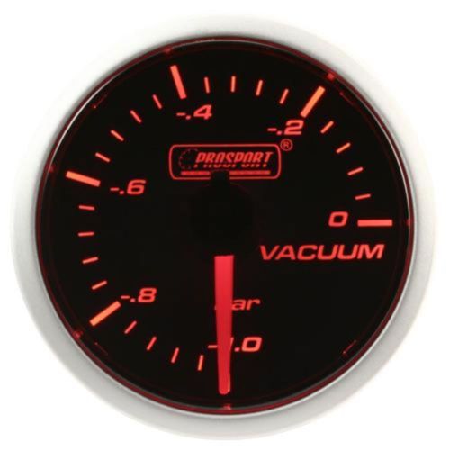 Prosport 52mm amber red &amp; white led smoke face electrical vacuum gauge bar