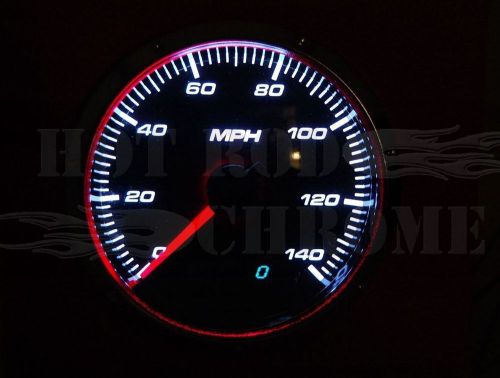 Smoke lens 3 1/8&#039;&#039; electrical 140mph speedometer with chrome bezel &amp; led lights