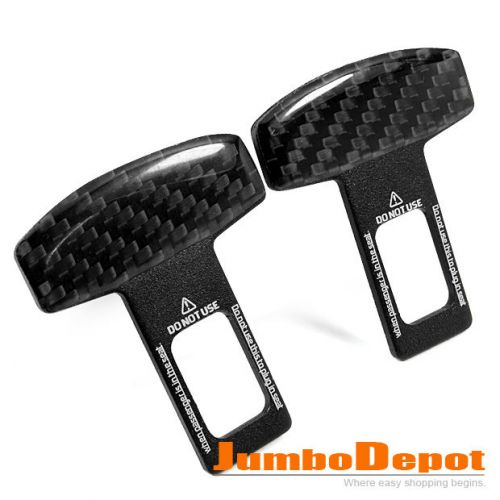 2x carbon fiber auto car safty seat belt alarm stopper for audi a4 a6 a8 r8 tt