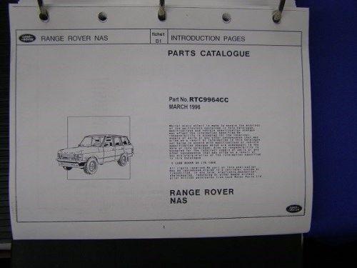 Land rover / range rover parts catalog # rtc9964cc