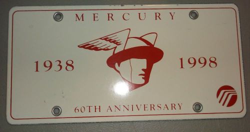 1938 - 1998 mercury anniversary porcelain license plate