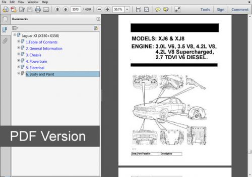 Jaguar xj xj8 xjr 2004 - 2009 factory oem service repair workshop fsm manual