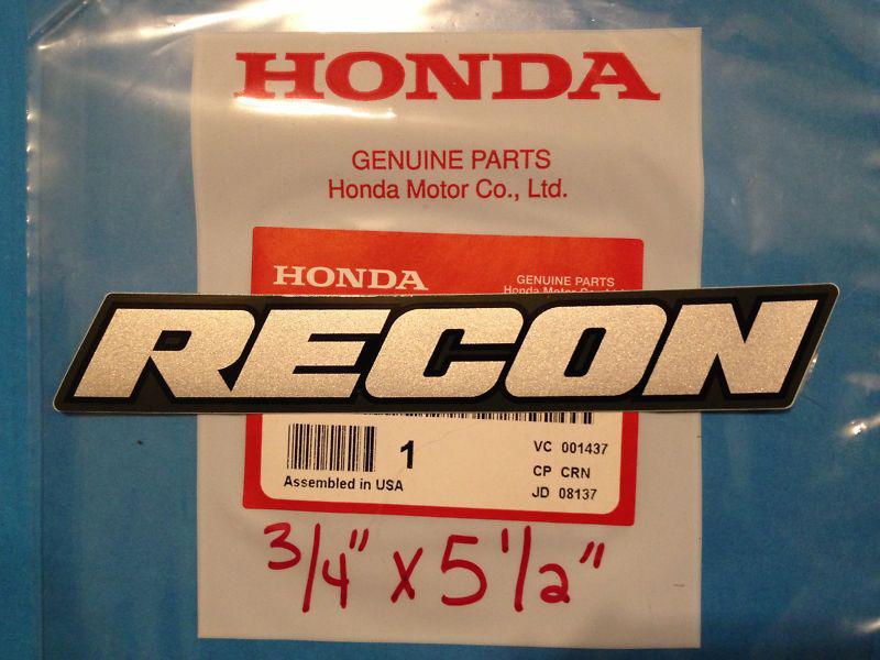 Genuine honda recon 250 green fender sticker decal emblem