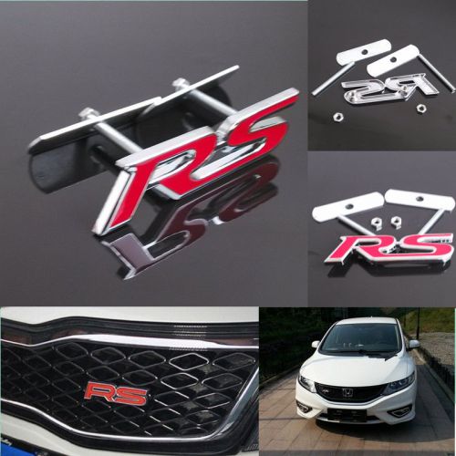 Car suv racing red rs logo decoration 3d metal front grille grill badge emblem