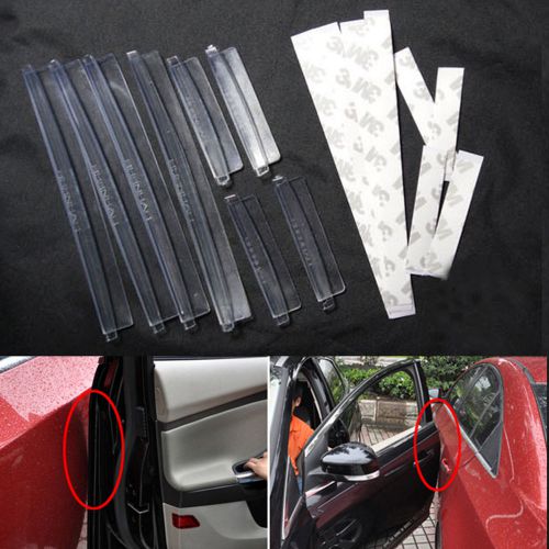 8 x car door guard transparent soft plastic edge protector anti-scratch bumpers