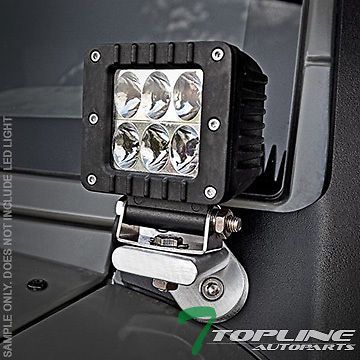 Aluminum a-pillar mount bracket kit for 4&#034; led light bar 07-16 jeep wrangler jk