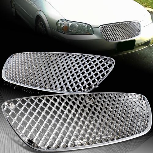 For 2002-2003 nissan maxima 4 dr / sedan abs chrome mesh front hood grille grill