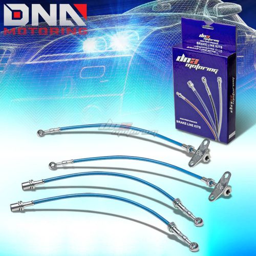 For 91-95 toyota mr2 blue stainless steel hose braided disc brake line/hoses