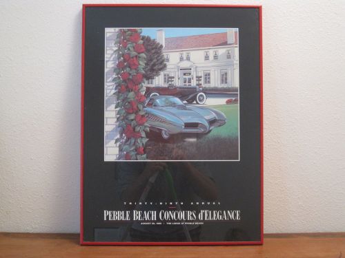 Rare!!  1989 pebble beach concours d&#039; elegance poster  alfa romeo bat