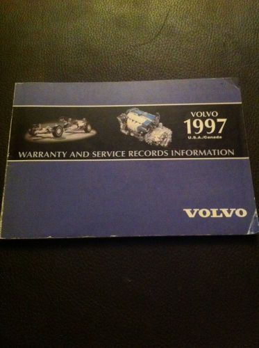 1997 volvo warranty and service record booklet