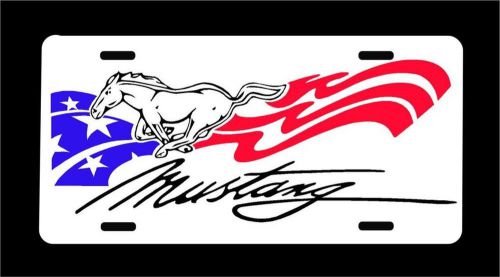 Ford mustang american banner metal license plate+free shipping -choice of colors