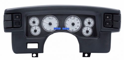 1990-93 ford mustang dakota digital silver alloy &amp; blue vhx analog gauge kit