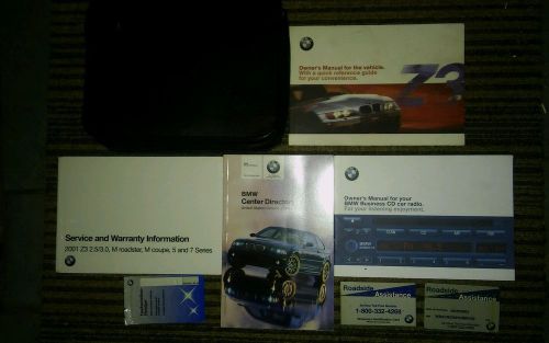 2001 bmw z3 2.5i 3.0i coupe roadster complete owners manuals books set with case