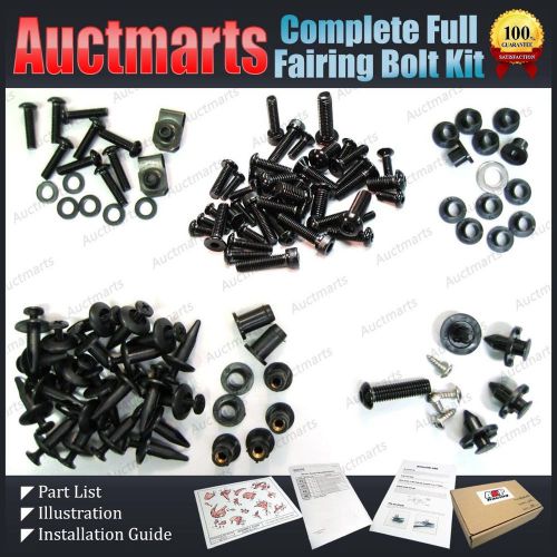 For kawasaki zx-6e 1993 93 94 95 96 complete full fairing bolt kit black fb