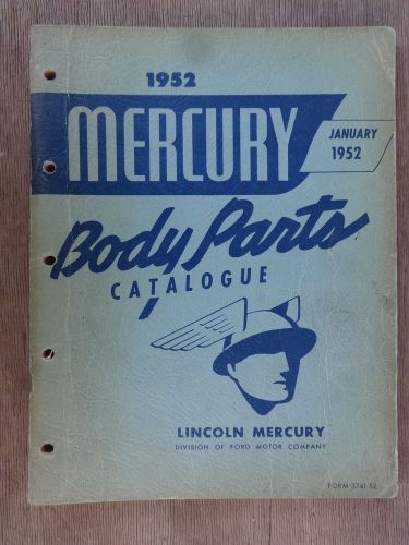 1952 mercury body parts catalogue factory original manual copyright jan 1952 nr