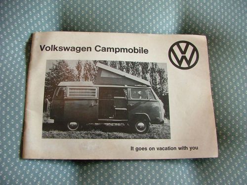 Original factory owners manual 1973 vw camper