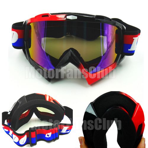 Black red motorcycle motocross helmet off road goggles eyewear ski glasses