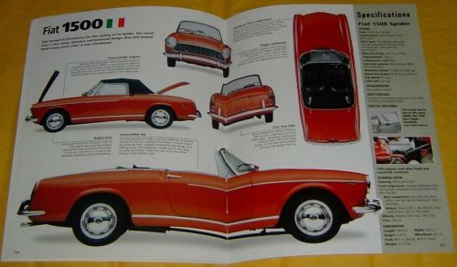 1963 fiat 1500 spider convertible 4 cylinder 1481cc imp info/specs/photo 16x11