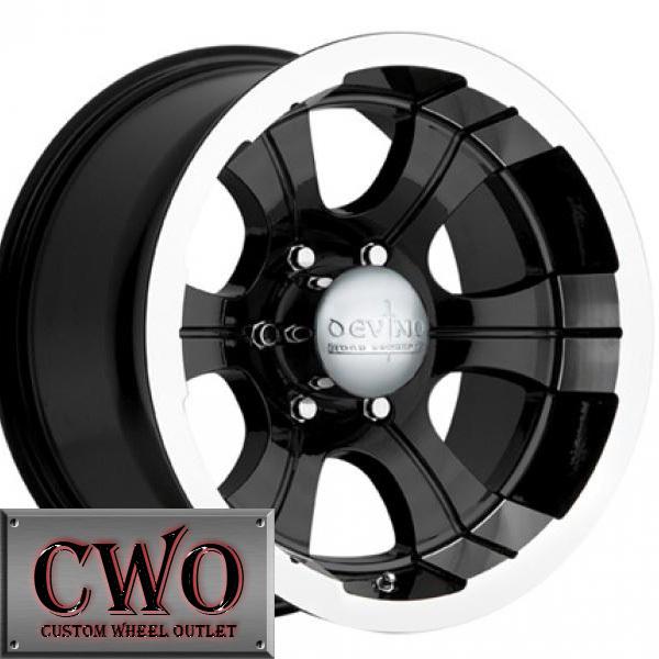 15 black style 349 wheels rims 6x139.7 6 lug sierra titan tundra gmc chevy