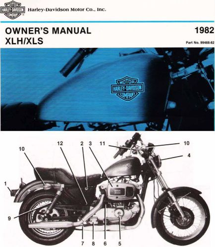 1982 harley-davidson xlh1000 &amp; xls1000 sportster owners manual-xlh1000 &amp; xls1000