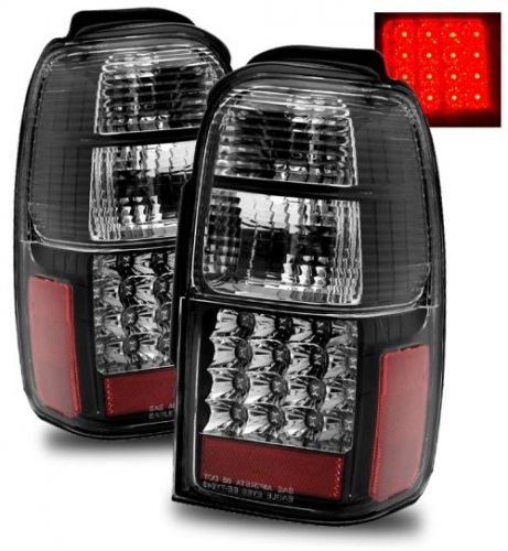 Fit 01-02 toyota 4runner 2wd/4wd sr5 black led tail lights brake lamps pair set