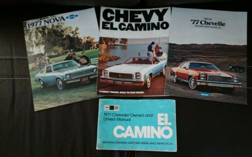 Nos 1977 77 chevy chevrolet el camino w/ ss models dealership sales brochure