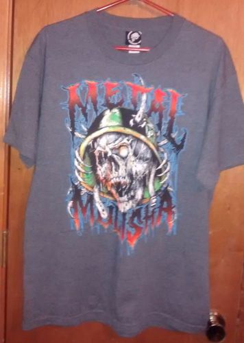 Genuine metal mulisha moto-cross heather gray large t-shirt free shipping