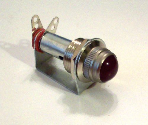 Vintage stewart warner red curved lens dash gauge panel light hot rod 5/8&#034; nos