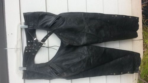 Papas barn black leather chaps xl