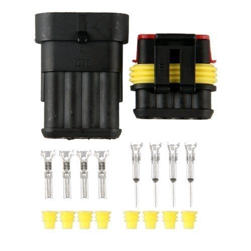 Diageng 5 kit 4 pin way waterproof electrical wire connector plug