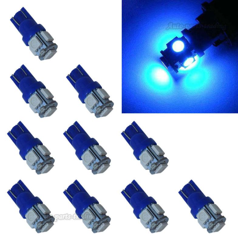 10x ultra blue t10 5-smd 5050 light bulb lamp 168 194 for led wholesale bulk d