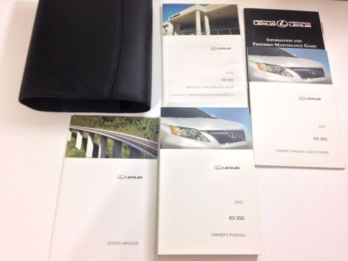 2012 lexus rx350 rx 350 owner&#039;s manual owner book &amp; leather case