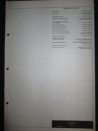 1973 mercury cougar xr7 electrical wiring diagram manual schematic sheets oem