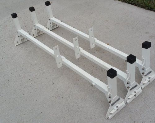 3 ford econoline van 3 bar 1992-2014 taskmaster roof racks  white aluminum