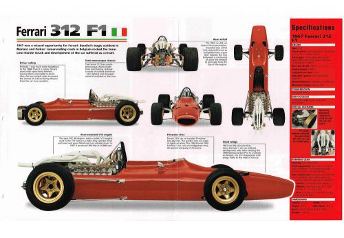 1966/1967/1968/1969 ferrari 312 f1 formula one f-1 race car imp brochure