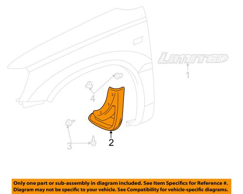 Toyota oem 01-07 highlander-mud flap left 7662248020b0