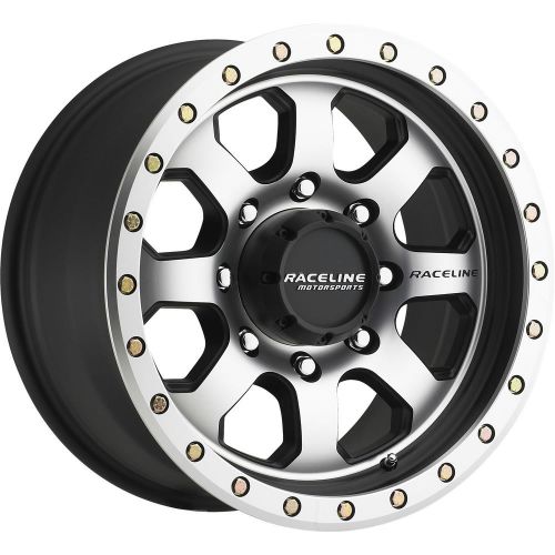 17x9 machined black raceline avenger 929m 6x135 +25 rims 315/70/17 tires