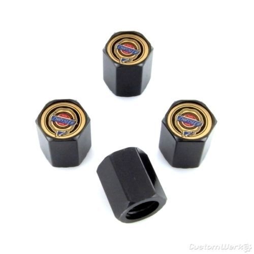 Chyrsler full color logo black tire stem valve caps