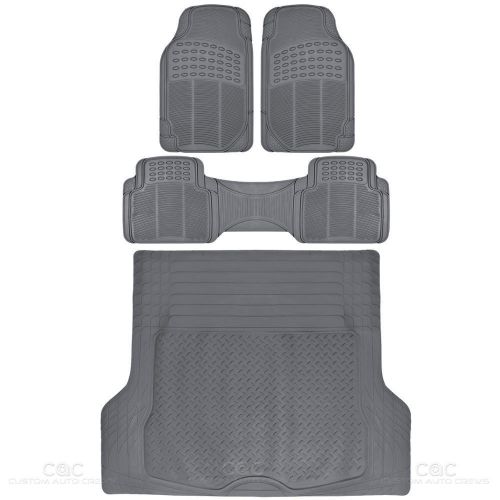 Weather-free odorless mats car truck w/ cargo liner motor trend husky gray