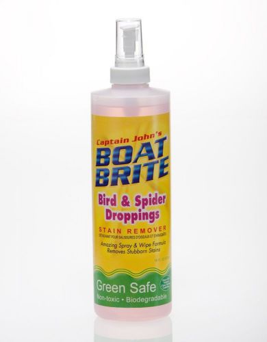 Capt. john&#039;s boat brite bird &amp; spider droppings stain remover green safe 16 oz