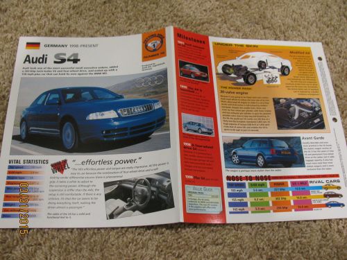 ★★ audi s4 - collector brochure - spec sheet - photo 1998+ ★★